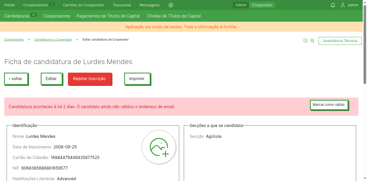 Ficha de candidatura